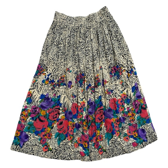 Vintage Carole Little Petites gauze printed midi skirt - Picture 2 of 7